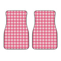 Pink And White Buffalo Check Print Front Car Floor Mats