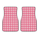 Pink And White Buffalo Check Print Front Car Floor Mats