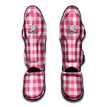 Pink And White Buffalo Check Print Muay Thai Shin Guard