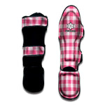 Pink And White Buffalo Check Print Muay Thai Shin Guard