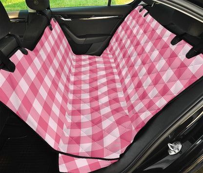 Pink And White Buffalo Check Print Pet Car Back Seat Cover