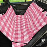 Pink And White Buffalo Check Print Pet Car Back Seat Cover