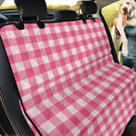 Pink And White Buffalo Check Print Pet Car Back Seat Cover