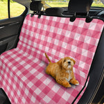 Pink And White Buffalo Check Print Pet Car Back Seat Cover