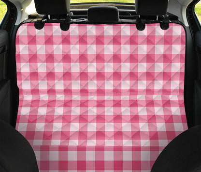Pink And White Buffalo Check Print Pet Car Back Seat Cover
