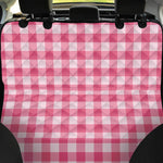 Pink And White Buffalo Check Print Pet Car Back Seat Cover