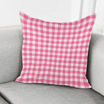Pink And White Buffalo Check Print Pillow Cover