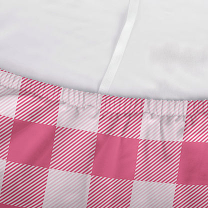Pink And White Buffalo Check Print Sofa Cover