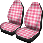 Pink And White Buffalo Check Print Universal Fit Car Seat Covers