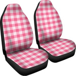 Pink And White Buffalo Check Print Universal Fit Car Seat Covers