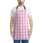 Pink And White Check Pattern Print Apron