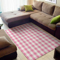 Pink And White Check Pattern Print Floor Mat