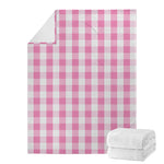 Pink And White Check Pattern Print Blanket