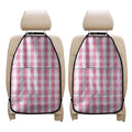 Pink And White Check Pattern Print Car Seat Organizers