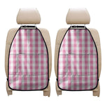 Pink And White Check Pattern Print Car Seat Organizers