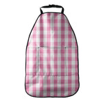 Pink And White Check Pattern Print Car Seat Organizers