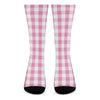 Pink And White Check Pattern Print Crew Socks