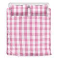Pink And White Check Pattern Print Duvet Cover Bedding Set