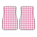 Pink And White Check Pattern Print Front Car Floor Mats