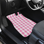 Pink And White Check Pattern Print Front Car Floor Mats