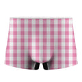 Pink And White Check Pattern Print Men's Boxer Briefs