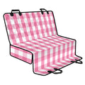 Pink And White Check Pattern Print Pet Car Back Seat Cover