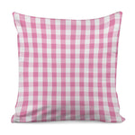 Pink And White Check Pattern Print Pillow Cover
