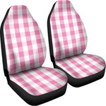 Pink And White Check Pattern Print Universal Fit Car Seat Covers