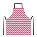 Pink And White Chevron Pattern Print Apron