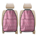Pink And White Chevron Pattern Print Car Seat Organizers
