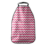 Pink And White Chevron Pattern Print Car Seat Organizers