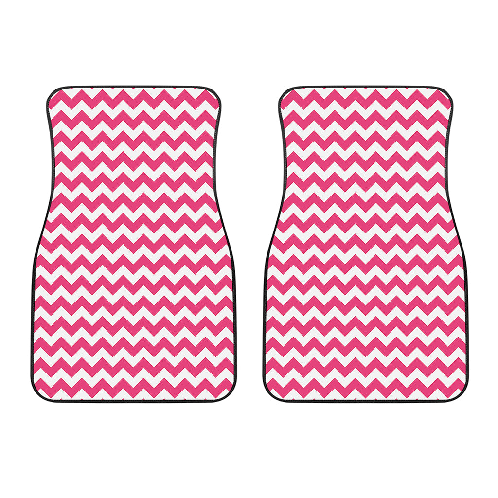 Pink And White Chevron Pattern Print Front Car Floor Mats