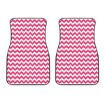 Pink And White Chevron Pattern Print Front Car Floor Mats