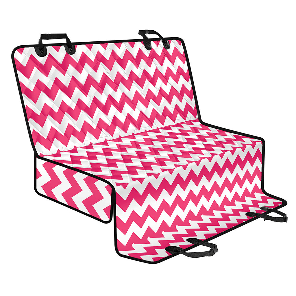 Pink And White Chevron Pattern Print Pet Car Back Seat Cover