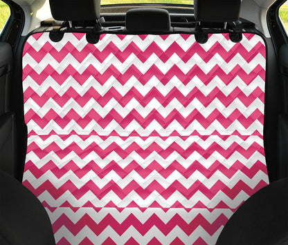 Pink And White Chevron Pattern Print Pet Car Back Seat Cover