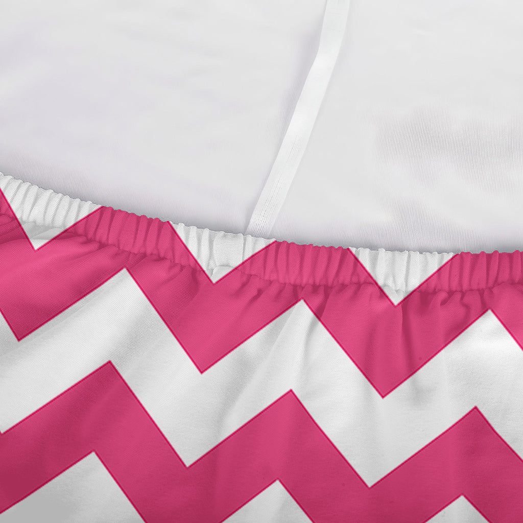 Pink And White Chevron Pattern Print Sofa Cover