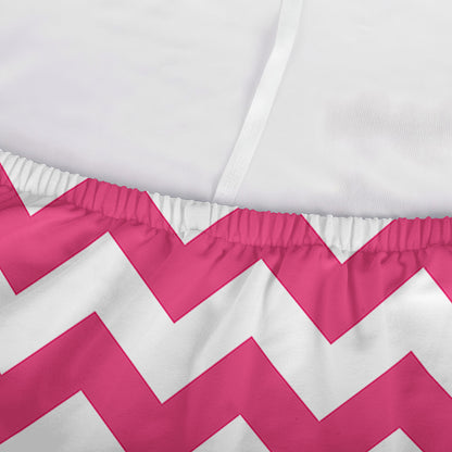 Pink And White Chevron Pattern Print Sofa Cover