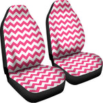 Pink And White Chevron Pattern Print Universal Fit Car Seat Covers