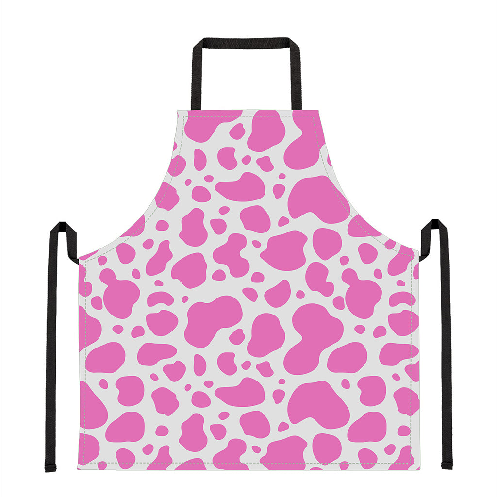 Pink And White Cow Print Apron