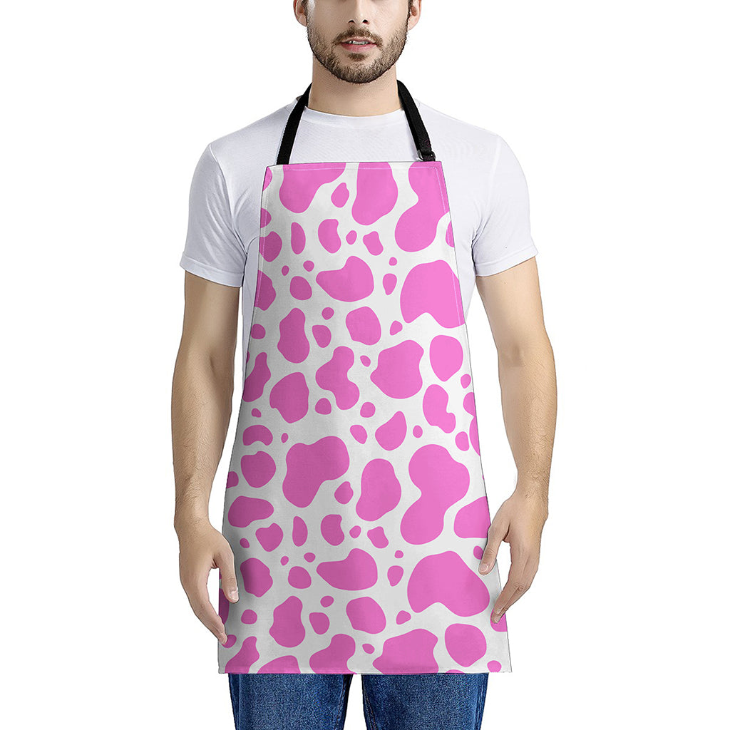 Pink And White Cow Print Apron