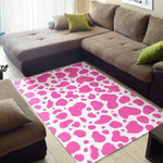 Pink And White Cow Print Area Rug GearFrost