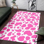 Pink And White Cow Print Area Rug GearFrost