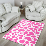 Pink And White Cow Print Area Rug GearFrost