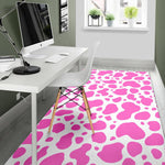 Pink And White Cow Print Area Rug GearFrost