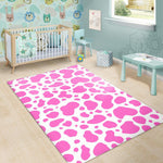 Pink And White Cow Print Area Rug GearFrost