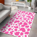 Pink And White Cow Print Floor Mat