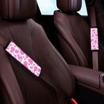 Pink And White Cow Print Car Seat Belt Covers