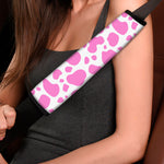 Pink And White Cow Print Car Seat Belt Covers