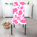Pink And White Cow Print Dining Chair Slipcover
