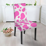 Pink And White Cow Print Dining Chair Slipcover